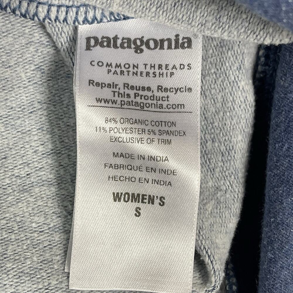Patagonia Hoodie Womens S Blue‎ Flying Fish Graphic Long Sleeve Monk Sweatshirt - Picture 9 of 12